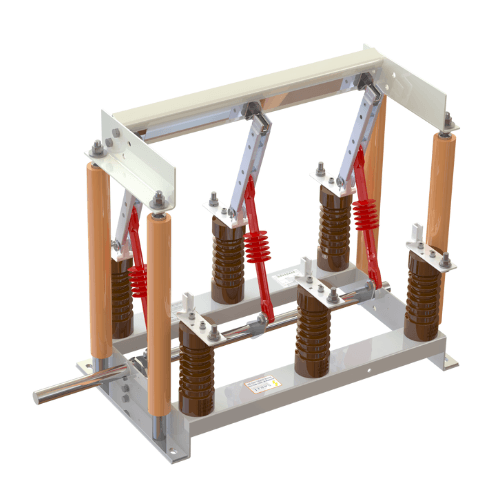 Aterramento frontal Sarel para cabine de alvenaria — aterra circuitos de 7,2 a 36kV com intertravamento mecânico para manutenção segura — fabricado por Sarel, Diadema/SP