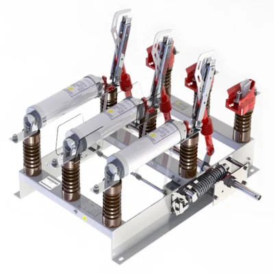 Chave seccionadora tripolar modelo SRFA Sarel — abertura rotativa com fusível e aterramento para subestações industriais — fabricado por Sarel, Diadema/SP